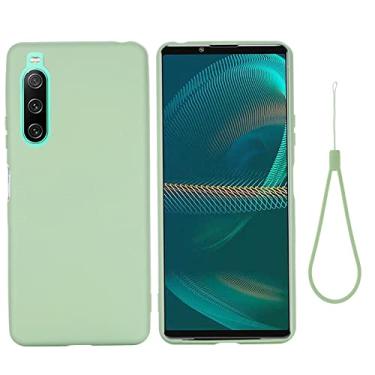 Imagem de HONGYAN Capa de telefone Para Sony Xperia 10 IV Pure Color Líquido Silicone à prova de choques de choque Capa protetora