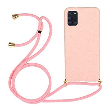 Imagem de Mobile phone accessories Para o material de palha de trigo Samsung for Galaxy A31 + estojo protetor de TPU com cordão phone case