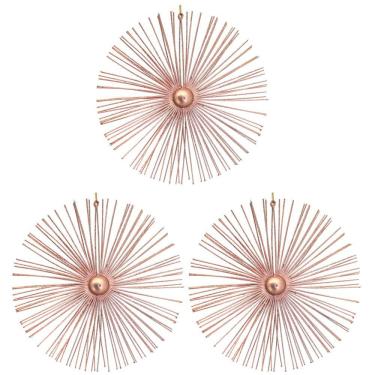 Imagem de Kit Circulo Plano Fosco 19cm Enfeite Natalino Rosê Gold 3 Peças - Yangzi