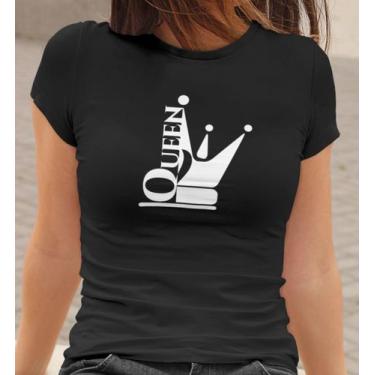 Imagem de Camiseta Baby Look Chess Queen Rainha Feminino Preto - Mikonos