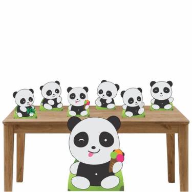 Imagem de Kit Decoração De Festa Totem Display Pandas - 7 Peças - Inove Adesivos