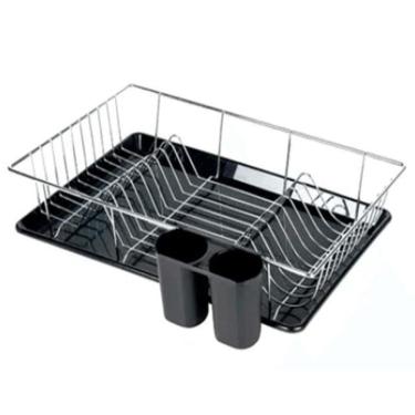 Imagem de Escorredor Louca Cozinha 18 Pratos Porta Talher Bandeja Mor