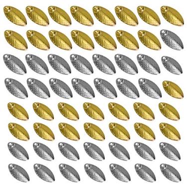 Imagem de Akamino Kit para fazer iscas de pesca de ouro e prata, 60 peças, colheres de pesca, plataformas, lâminas giratórias, iscas, acessórios faça-você-mesmo para iscas rígidas, iscas giratórias minhocas, colheres, plataformas, 2 tamanhos