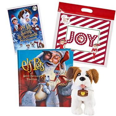 Imagem de The Elf on the Shelf Elf Pets: Um conjunto de caixa tradição de São Bernardo com o Papai Noel salva-vidas de Natal para DVD e bolsa Joy