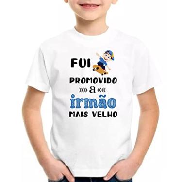 Imagem de Camiseta infantil fui promovido a irmão mais velho Cor:Preto;Tamanho:12