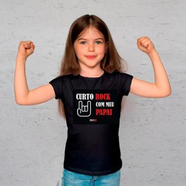 Imagem de Camiseta Infantil Curto Rock Com O Papai - Little Rock