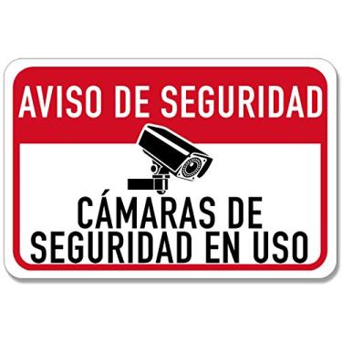 Imagem de American Vinyl Adesivo AVISO DE SEGURIDAD CAMARAS EN USO (câmera de vigilância de segurança espanhol)