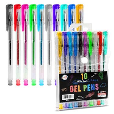 Imagem de Conjunto de 10 peças de canetas de gel com glitter de cor Moore Premium Art para adultos e livros de colorir com desenho de pintura (sem duplicações)