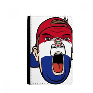 Imagem de Capa de cabeça para maquiagem facial com bandeira do Paraguai, porta-passaporte, capa carteira burse para cartão, Multicolorido.