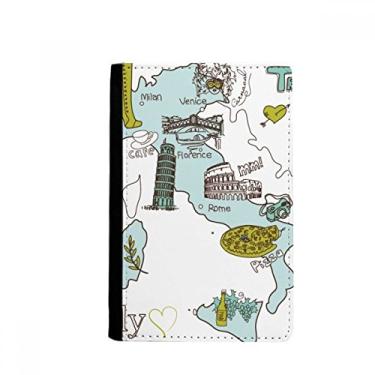 Imagem de Mapa cidade Itália marco bandeira nacional padrão porta-passaporte notecase burse carteira capa porta-cartão, Multicolor