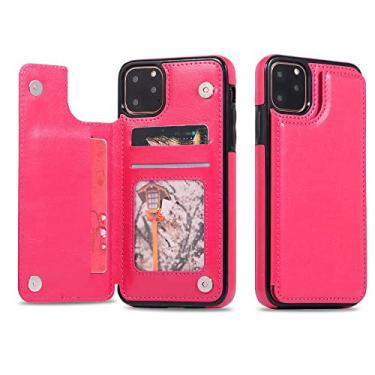 Imagem de Capa de couro retro PU flip para iPhone 14 13 12 11 Pro Max SE 2022 2020 X XR XS Max 8 7 6 6S Plus 5S Multi Suporte de Cartão Capa, Rose, Para iPhone SE 2022