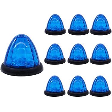 Imagem de 10pcs carro de emergência Luz de alarme de cauda cônica Sinal de lâmpada de lâmpada de alerta de aviso de alerta para a luz de folga do caminhão RV,Blue