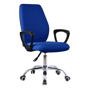 Imagem de cadeira de escritório Cadeira giratória ergonômica para computador Cadeira giratória com elevador Cadeira de escritório Assento de funcionário Cadeira de trabalho Cadeira de trabalho (cor: azul)