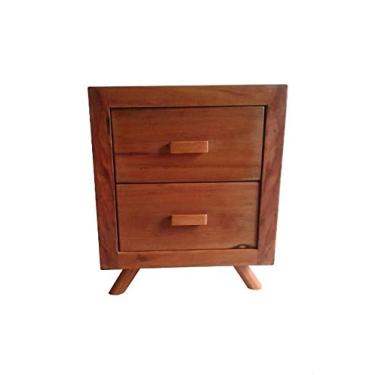 Imagem de Mesa de Cabeceira Rústica Retrô em Madeira de Demolição - Cód 1855