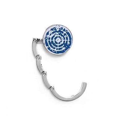 Imagem de Gancho de mesa com design de alvo azul redondo, gancho decorativo, gancho dobrável