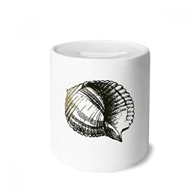 Imagem de DIYthinker Caixa de moedas preta com ilustração de vida marinha em cerâmica porta-moedas presente de cofrinho