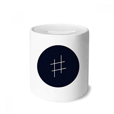 Imagem de DIYthinker Caixa de cerâmica preta com assinatura da música branca porta-moedas para presente de cofrinho