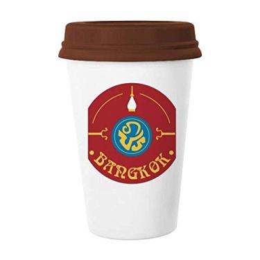 Imagem de Caneca de cerâmica com escudo do personagem especial da cultura Tailândia para copo de café e cerâmica