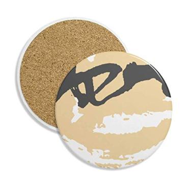 Imagem de Amor amarelo plantas abstratas arte porta-copos caneca caneca proteção mesa pedra absorvente