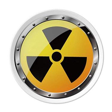 Imagem de Logotipo fundo amarelo, substâncias radioativas, placa de aviso, decoração de porcelana, salver, louça, jantar