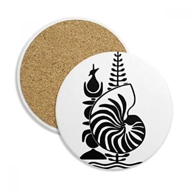 Imagem de Caneca de porta-copos com emblema nacional da Caledônia com pedra absorvente de proteção de mesa