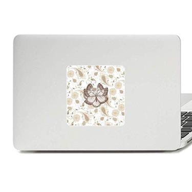 Imagem de Adesivo simples rosa pálido borboleta com flores decalque vinil paster laptop decoração PC