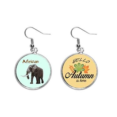 Imagem de Brinco de orelha de elefante de sucção da África com pingente de folha de outono