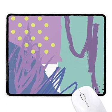 Imagem de Happy Abstract Plants Art Pattern Antiderrapante Mousepad Jogo Escritório Preto Bordas Costuradas Presente