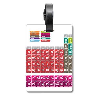Imagem de Linda Succinct Color Química Tabela Periódica Bolsa Etiqueta Bagagem Cartão Pendurado Scutcheon Etiqueta