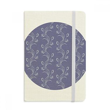 Imagem de Caderno de tulipa pintado à mão com flores brancas oficiais em tecido capa dura para diário clássico