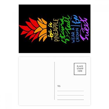 Imagem de Abacaxi LGBT Bandeira do Arco-íris Conjunto de cartão postal Cartão de felicitações de aniversário