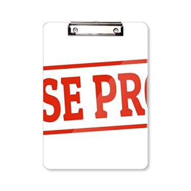 Imagem de Placa de suporte vermelha com selo do produto chinês para prancheta com padrão vermelho A4