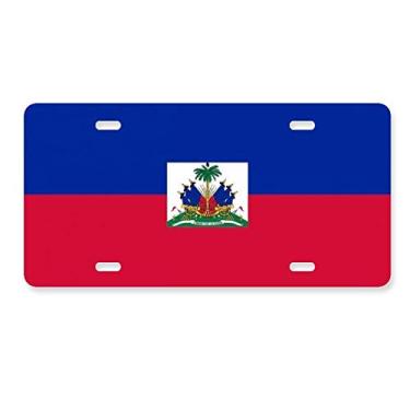Imagem de DIYthinker Haiti Bandeira Nacional América do Norte Placa de Carro Decoração de Carro Acessório de Aço Inoxidável