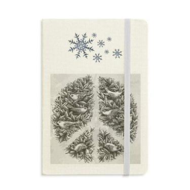 Imagem de Caderno com estampa antiguerra com símbolo da paz e flocos de neve para inverno