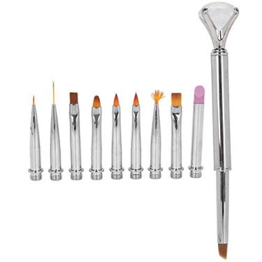 Imagem de 【 】Conjunto de pincéis para arte de unhas, forro de arte de unhas, características exclusivas loja de salão para casa (prata)