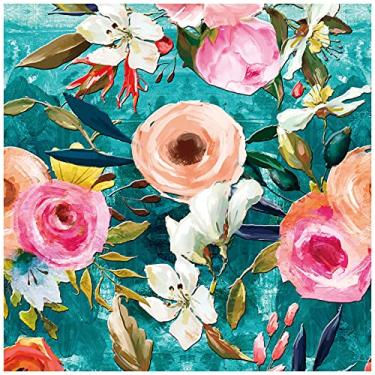 Imagem de HAOKHOME Papel de parede floral vintage esmeralda/rosa removível para decoração de quarto de berçário 45 cm x 300 cm