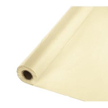 Imagem de Creative Converting Capa de mesa de plástico com rolo de capa de mesa marfim - 100 x 250 cm, 1 peça, tamanho único