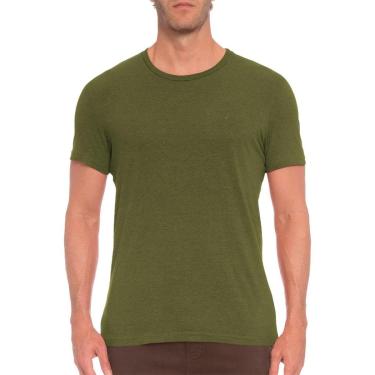 Imagem de Camiseta Ellus Masculina Cotton Fine Classic Logo Mescla Verde Militar-Masculino
