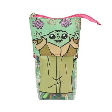 Imagem de Estojo Retrátil vira Porta Lápis em Tecido e PVC Cristal - Baby Yoda