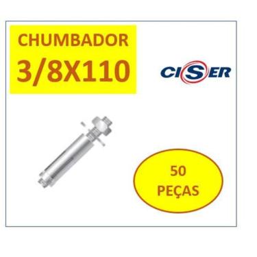 Imagem de Chumbador C/Prisioneiro Cba 3/8 X 110 Ac Zincado 50 Peças
