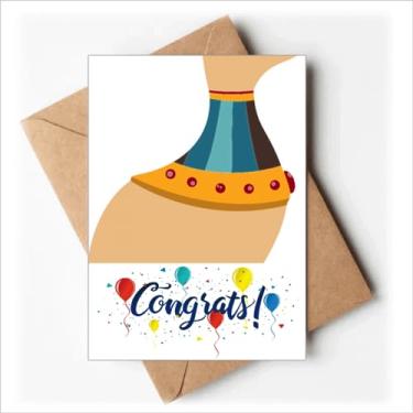 Imagem de DIYthinker Egito Cat Totem Ilustração Padrão Cartões de Casamento Parabéns Envelopes Saudações