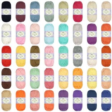 Imagem de JubileeYarn Fio leve delicado - 100 g/novelo de algodão penteado - Pacote variado - 4 novelos