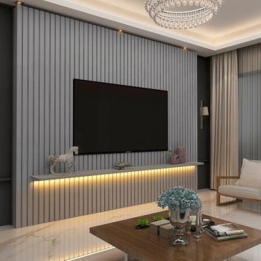 Imagem de Painel Para Tv Ripado Com Led Nobre 230 Cinza - Gelius