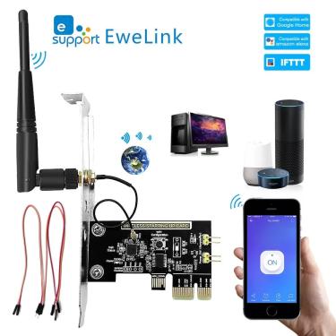 Imagem de Ewelink-módulo de relé inteligente sem fio  wi-fi  mini  placa de switch pci-e  interruptor de