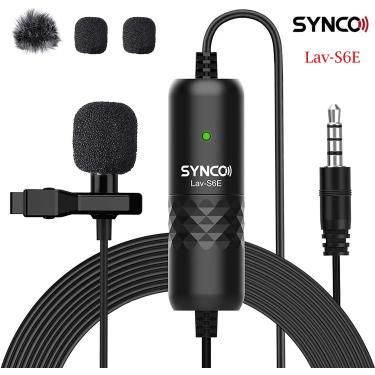 Imagem de Synco lav s6e microfone de lapela com fio rótulo condensador omnidirecional microfone  6m cabo para