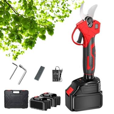 Imagem de Podador elétrico sem fio profissional com display LCD, tesoura de poda alimentada por bateria, motor sem escova Bateria de lítio recarregável 2 * 3Ah, diâmetro de corte de 60 mm para árvore de jardi