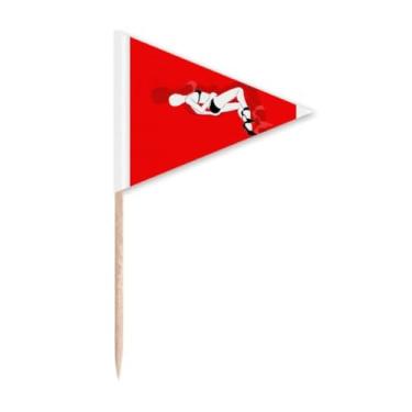 Imagem de Biquíni vermelho beleza mulher art déco moda palito triângulo cupcake toppers bandeira