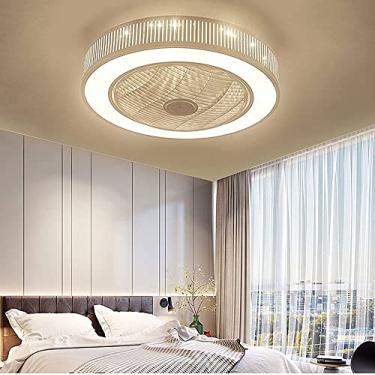 Imagem de Ventilador de teto com controle remoto lustre regulável, iluminação teto brilhante quarto lustre silencioso Ventilador de teto, 3 velocidades ajustável sala de estar cozinha infantil luminár
