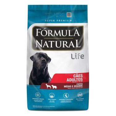 Imagem de Ração Fórmula Natural Life Super Premium Para Cães Adultos De Raças Mé