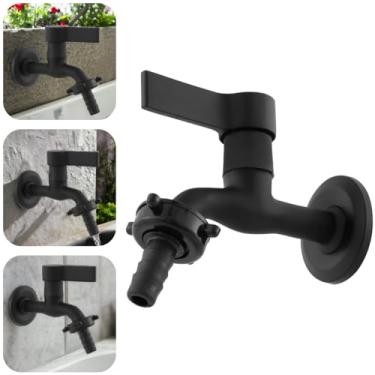 Imagem de Torneira De Jardim E Tanque Lavanderia Metal Maquina De Lavar Preta De Parede C70